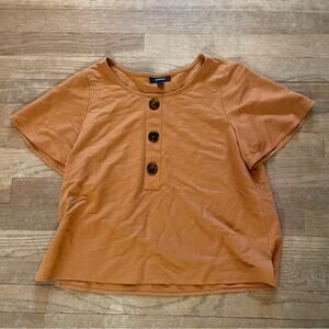 ALFANI Women's Flutter Scoop Neck Blouse Shirt Top Size PM b27